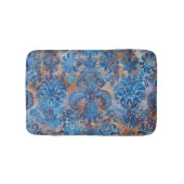 Grunge Damask Cobalt Blue Rust Orange Badmat (Voorkant)