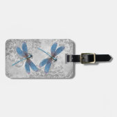  Grunge Damask Dragonflies Bagagelabel (Voorkant horizontaal)