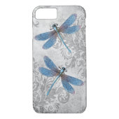  Grunge Damask Dragonflies Case-Mate iPhone Case (Achterkant)