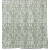 Grunge Damask Duck Egg Blue Sage Green Douchegordijn (Voorkant)