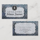  Grunge Damask Gym Fitness Trainer Kaarten Visitekaartje (Voorkant / Achterkant)