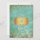  grunge damask/monogram Wedding Invitting Kaart (Voorkant)
