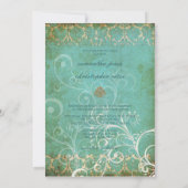  grunge damask/monogram Wedding Invitting Kaart (Achterkant)
