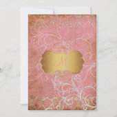  grunge damask/monogram Wedding Invitting Kaart (Voorkant)