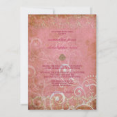  grunge damask/monogram Wedding Invitting Kaart (Achterkant)