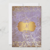 grunge damask/monogram Wedding Invitting Kaart (Voorkant)