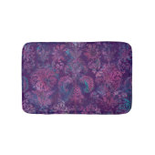 Grunge Damask Paars Violet Heet Roze Turkoois Badmat (Voorkant)