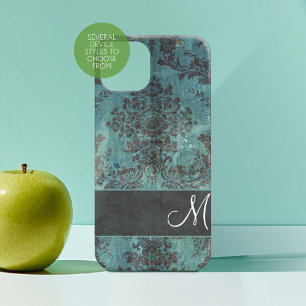 grunge damask Pattern met Monogram Case-Mate iPhone 14 Hoesje