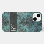 grunge damask Pattern met Monogram Case-Mate iPhone Case (Achterkant (horizontaal))