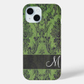 Grunge Damask Pattern op Galaxy met Monogram Case-Mate iPhone Case (Achterkant)