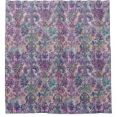 Grunge Damask Pink Purple Charteuse Turquoise Douchegordijn (Voorkant)