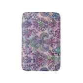 Grunge Damask Roze Paars Charteuse Turquoise Badmat (Voorkant Verticaal)