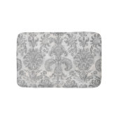 Grunge Damask Steen Wit Grijs Badmat (Voorkant)