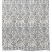 Grunge Damask Steen Wit Grijs Douchegordijn (Voorkant)