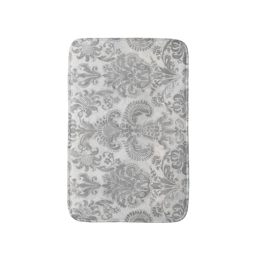 Grunge Damask Stone White Grey Badmat (Voorkant Verticaal)