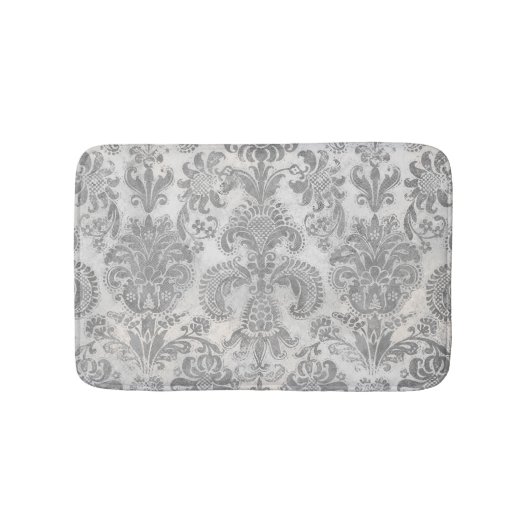 Grunge Damask Stone White Grey Badmat (Voorkant)