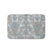 Grunge Damask Taupe Sky Blue Cream Grey Badmat (Voorkant)