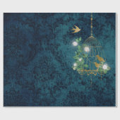 Grunge Damask Vogelkooi Cadeaupapier (Vlak)