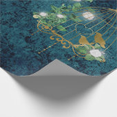  Grunge Damask Vogelkooi Cadeaupapier (Hoek)