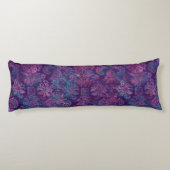 Grunge Damast Paars Violet Heet Roze Turquoise Lichaamskussen (Achterkant)
