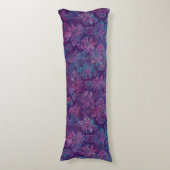 Grunge Damast Paars Violet Heet Roze Turquoise Lichaamskussen (Voorkant Verticaal)
