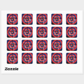 Grunge Dart Laser Tag Feest Vierkante Sticker (Vel)