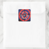 Grunge Dart Laser Tag Feest Vierkante Sticker (Tas)