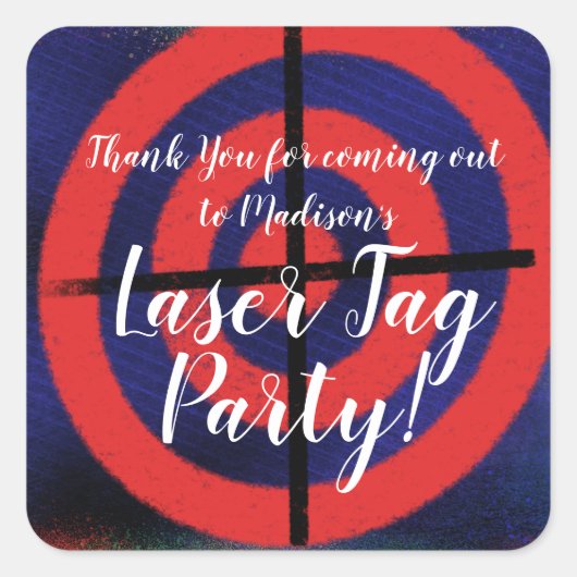 Grunge Dart Laser Tag Feest Vierkante Sticker (Voorkant)