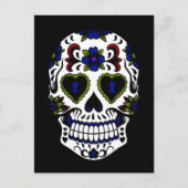 Grunge Day of the Dead Blue & Red Briefkaart (Voorkant)