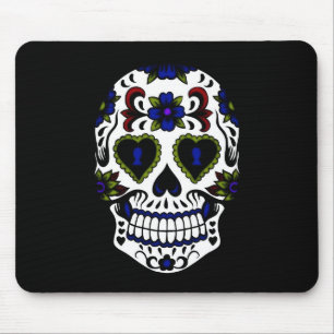 Grunge Day of the Dead Blue & Red Muismat