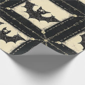 Grunge Denim Halloween Patchwork met vleermuizen Cadeaupapier (Hoek)