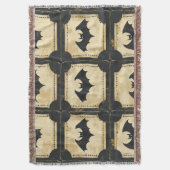 Grunge Denim Halloween Patchwork met vleermuizen ( Deken (Voorkant Verticaal)