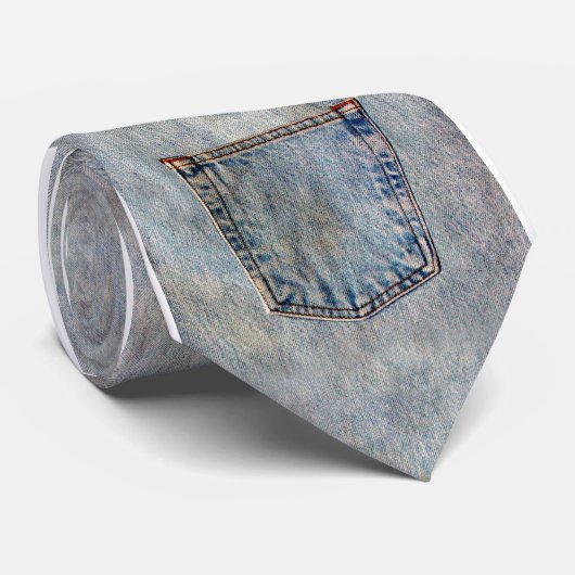 Grunge denim stropdas (Opgerold)