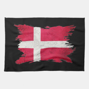 Grunge Denmark flag, Brush slag, Denmark flag Theedoek
