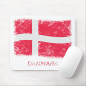 Grunge Denmark Flag Muismat (Met muis)