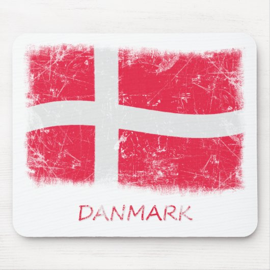 Grunge Denmark Flag Muismat (Voorkant)