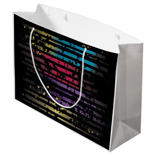 Grunge Design Gift Bag Large Cadeautasje (Achterkant Gekanteld)