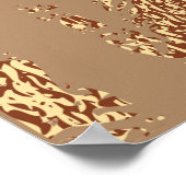 Grunge design. Koperglanzende achtergrond. metaal Poster (Hoek)