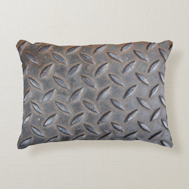 Grunge diamantmetaal, gelaste stalen textuur. accent kussen (Voorkant)