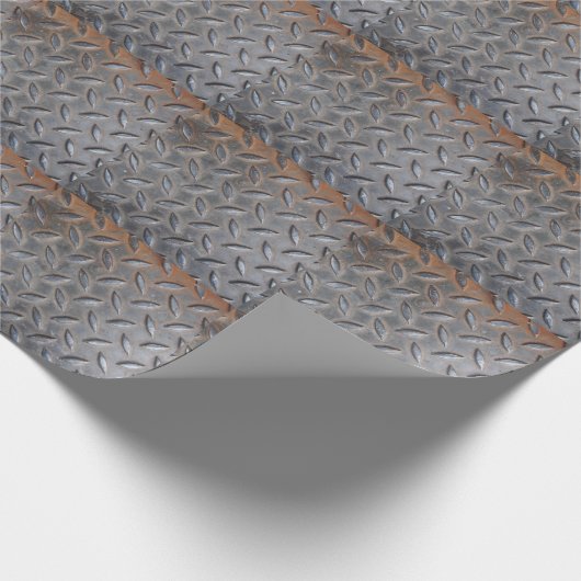 Grunge diamantmetaal, gelaste stalen textuur. cadeaupapier (Hoek)