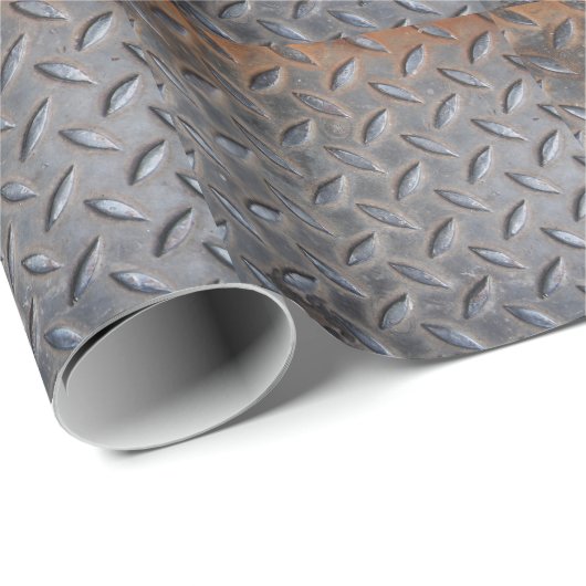 Grunge diamantmetaal, gelaste stalen textuur. cadeaupapier (Rol Hoek)