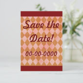 Grunge Diamond Grunge Checkered Custom Invitation Save The Date (Staand voorkant)