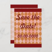 Grunge Diamond Grunge Checkered Custom Invitation Save The Date (Voorkant / Achterkant)