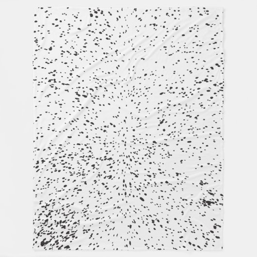 Grunge dierlijke zwarte en witte-inktspleetafdruk fleece deken (Voorkant)
