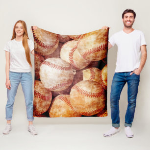 Grunge Dirty  Worn Baseball Sport Balls Fleece Deken