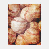 Grunge Dirty  Worn Baseball Sport Balls Fleece Deken (Voorkant)