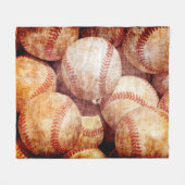 Grunge Dirty  Worn Baseball Sport Balls Fleece Deken (Voorkant (Horizontaal))