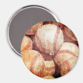 Grunge Dirty  Worn Baseball Sport Balls Magneet (Voorkant / Achterkant)
