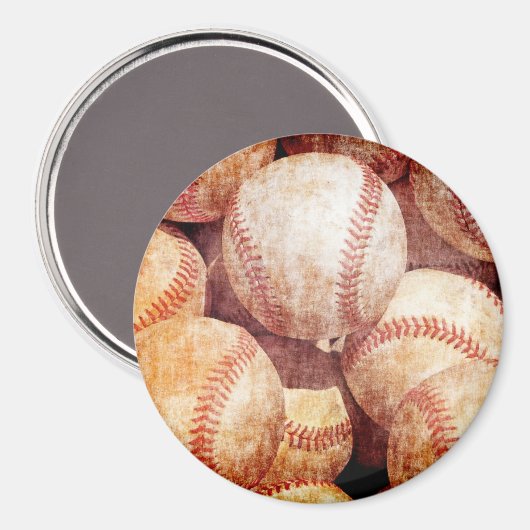 Grunge Dirty  Worn Baseball Sport Balls Magneet (Voorkant / Achterkant)