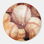 Grunge Dirty  Worn Baseball Sport Balls Magneet (Voorkant)